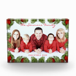 Aangepaste Rode Kerst Familie Fotoblokken