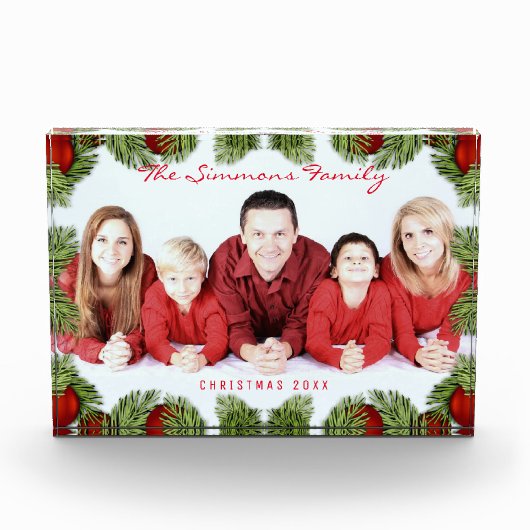 Aangepaste Rode Kerst Familie Fotoblokken (Voorkant)