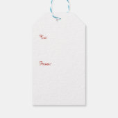 Aangepaste rode kerst ornament vakantie cadeaulabel (Achterkant)