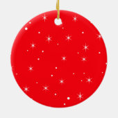 Aangepaste rode kerstbomen, versierd met datum keramisch ornament (Achterkant)