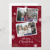 Aangepaste rode kerstcadeautjes voor rode kerstcad feestdagenkaart (Voorkant / Achterkant)