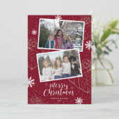 Aangepaste rode kerstcadeautjes voor rode kerstcad feestdagenkaart (Staand voorkant)