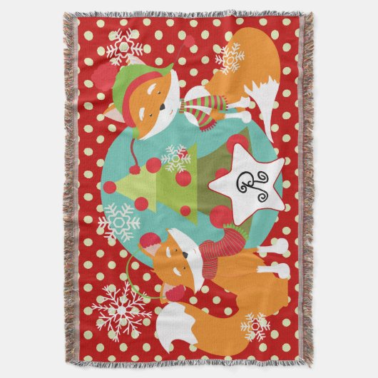 Aangepaste rode kerstfeestdag deken (Voorkant Verticaal)