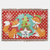 Aangepaste rode kerstfeestdag deken (Voorkant)