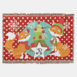 Aangepaste rode kerstfeestdag deken