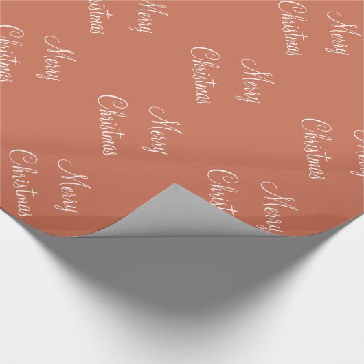 Aangepaste rode kerstkoperen achtergrond cadeaupapier (Hoek)