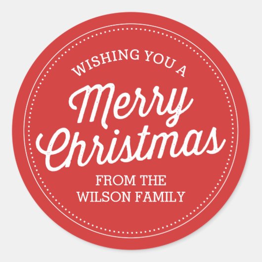 Aangepaste rode kerststickers ronde sticker (Voorkant)
