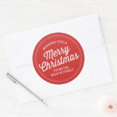 Aangepaste rode kerststickers ronde sticker (Envelop)