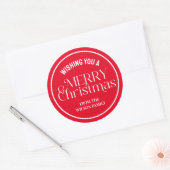 Aangepaste rode kerststickers ronde sticker (Envelop)
