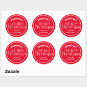 Aangepaste rode kerststickers ronde sticker (Vel)
