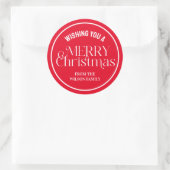 Aangepaste rode kerststickers ronde sticker (Tas)