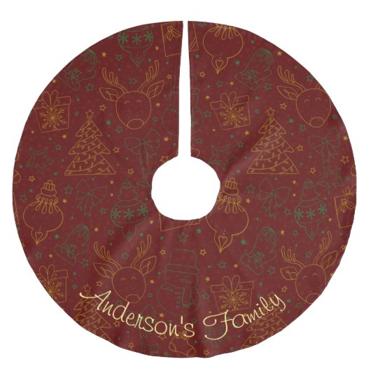 Aangepaste rode kerstversieringen, sparken, glitte kerstboom rok (Voorkant)