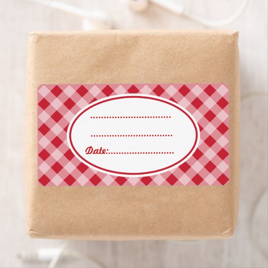 Aangepaste rode keukenlabels etiket (Insitu)