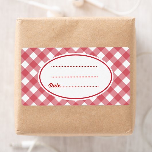 Aangepaste rode keukenlabels etiket (Insitu)