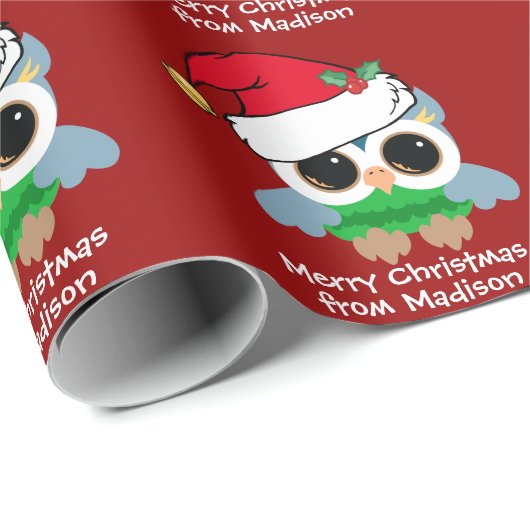 Aangepaste Rode Kinder feestdag met kerstboomkoort Cadeaupapier (Rol Hoek)