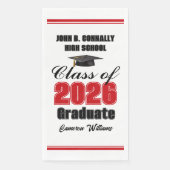 Aangepaste rode klas van 2026 diploma feest servet (Voorkant)