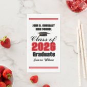 Aangepaste rode klas van 2026 diploma feest servet (Insitu)