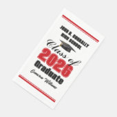 Aangepaste rode klas van 2026 diploma feest servet (Hoek)