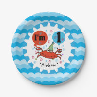 Aangepaste Rode krab, eerste verjaardag, Borden