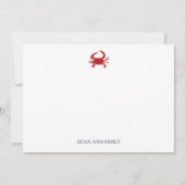 Aangepaste Rode Krab Schilderij Briefpapier Bedankkaart (Voorkant)