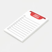 Aangepaste rode lint-label post-it® notes (Schuin)