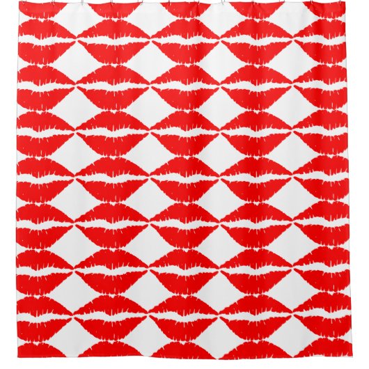 Aangepaste rode lips douchegordijn (Voorkant)