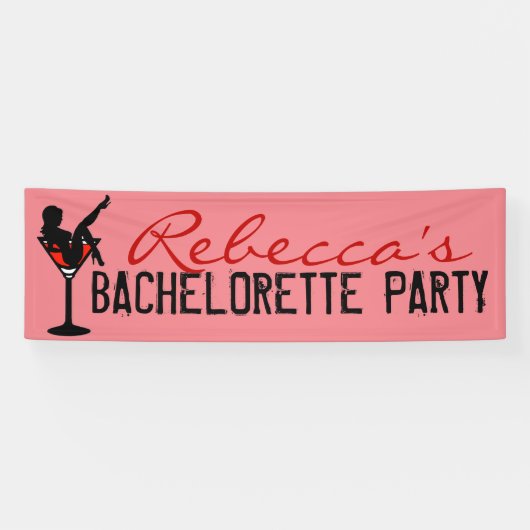 Aangepaste rode martinematige bachelorette banner (Horizontaal)
