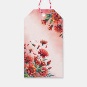 Aangepaste rode Mexicaanse stijl quinceañera Cadeaulabel (Achterkant)