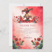 Aangepaste Rode Mexicaanse Stijl Quinceañera Kaart (Voorkant)