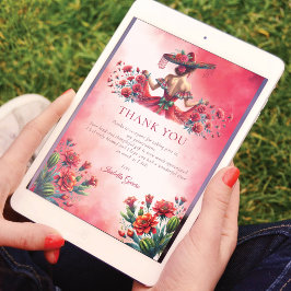 Aangepaste Rode Mexicaanse Stijl Quinceañera Kaart