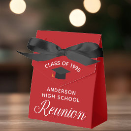 Aangepaste rode middelbare school reüniefeest bedankdoosjes