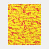 Aangepaste rode namen Patroon gestempeld allover g Fleece Deken (Voorkant)