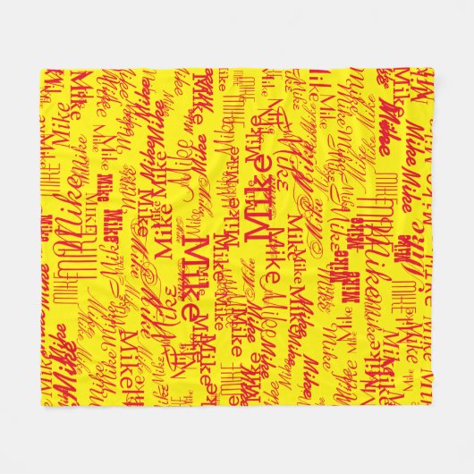 Aangepaste rode namen Patroon gestempeld allover g Fleece Deken (Voorkant (Horizontaal))