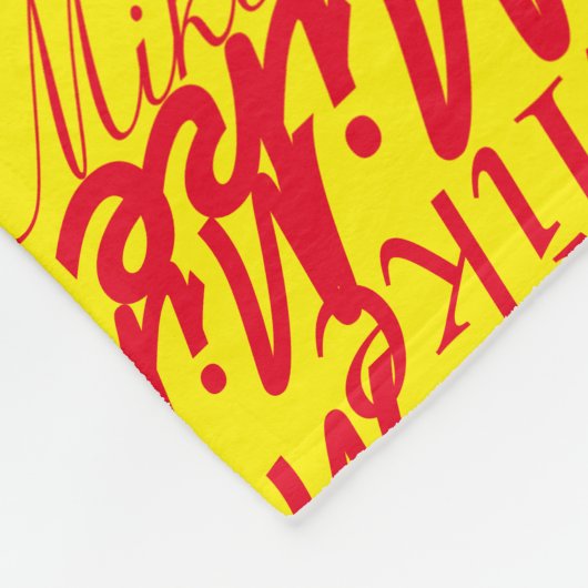 Aangepaste rode namen Patroon gestempeld allover g Fleece Deken (Hoek)