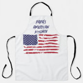 Aangepaste Rode & Navy Amerikaanse vlag Keuken Vol Schort (Voorkant)