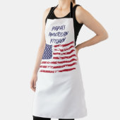 Aangepaste Rode & Navy Amerikaanse vlag Keuken Vol Schort (Insitu)