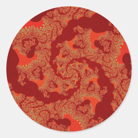 Aangepaste rode Oranje Stickers met grote ronde ro (Voorkant)