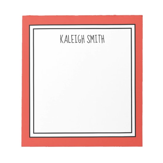 Aangepaste rode Oranje witte bewerkbare kleur Notitieblok (Voorkant)