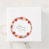 Aangepaste rode papaver tuin bloemig Baby shower Bedankjes Labels (In situ)