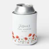 Aangepaste rode papaver tuin bloemig Baby shower Blikjeskoeler (Blikje Voorkant)