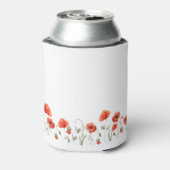 Aangepaste rode papaver tuin bloemig Baby shower Blikjeskoeler (Blikje Achterkant)