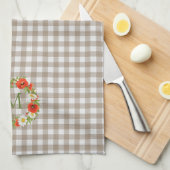 Aangepaste rode papavers Witte Gele Dagen Wreate Theedoek (Quarter Fold)