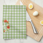 Aangepaste rode papavers Witte Gele Dagen Wreate Theedoek (Quarter Fold)