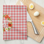 Aangepaste rode papavers Witte Gele Dagen Wreate Theedoek (Quarter Fold)