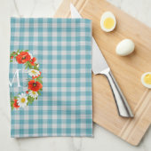 Aangepaste rode papavers Witte Gele Dagen Wreate Theedoek (Quarter Fold)