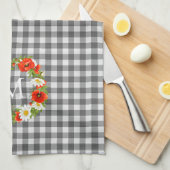 Aangepaste rode papavers Witte Gele Dagen Wreate Theedoek (Quarter Fold)