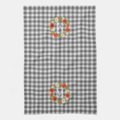 Aangepaste rode papavers Witte Gele Dagen Wreate Theedoek (Verticaal)