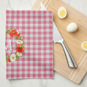 Aangepaste rode papavers Witte Gele Dagen Wreate Theedoek (Quarter Fold)