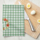 Aangepaste rode papavers Witte Gele Dagen Wreate Theedoek (Quarter Fold)