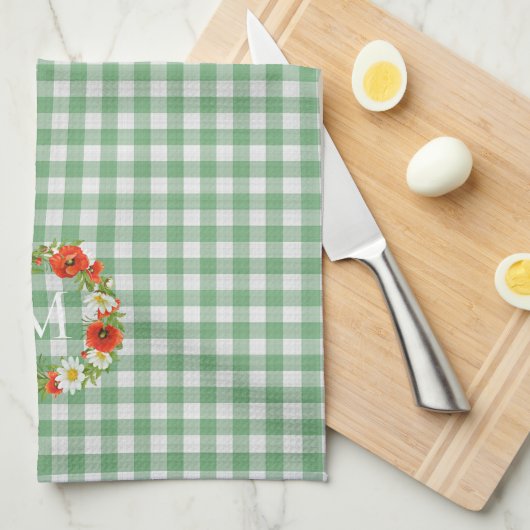 Aangepaste rode papavers Witte Gele Dagen Wreate Theedoek (Quarter Fold)